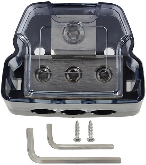 Bonsicoky 3 Way Power Distribution Connecting Block 1x0/2/4 AWG Input to 3x4/8 Output Electropla, Bonsicoky 3 Way Power Distribu