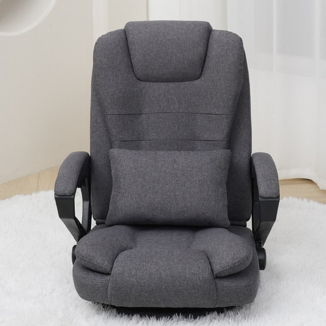 SeekFun 1인용 좌식 의자 게이밍 쇼파 등받이 각도조절 방석회전 허리쿠션 리클라이너 소파, 1개, 그레이/Gray