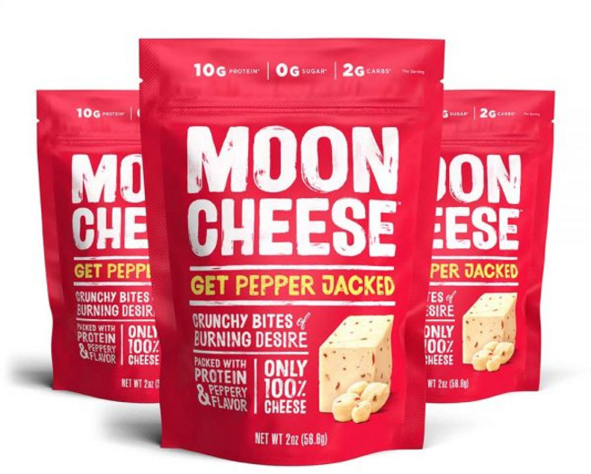 과자 칩 Moon Cheese 문 치즈 체다 믿어봐 바삭한 단백질이 풍부한 간식 케토 친화적 100%, 페퍼 잭, 2 온스 (3개 팩)
