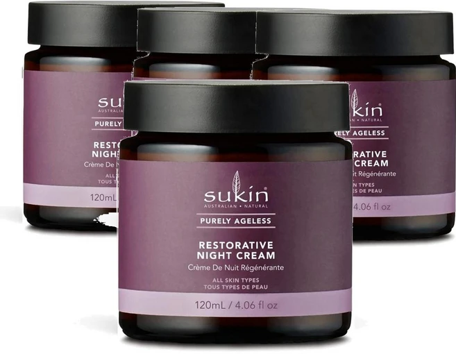 호주 수킨 Sukin Night Cream 퓨어리 에이지리스 레스토러티브 나이트크림, 4개, 120ml - 쿠팡