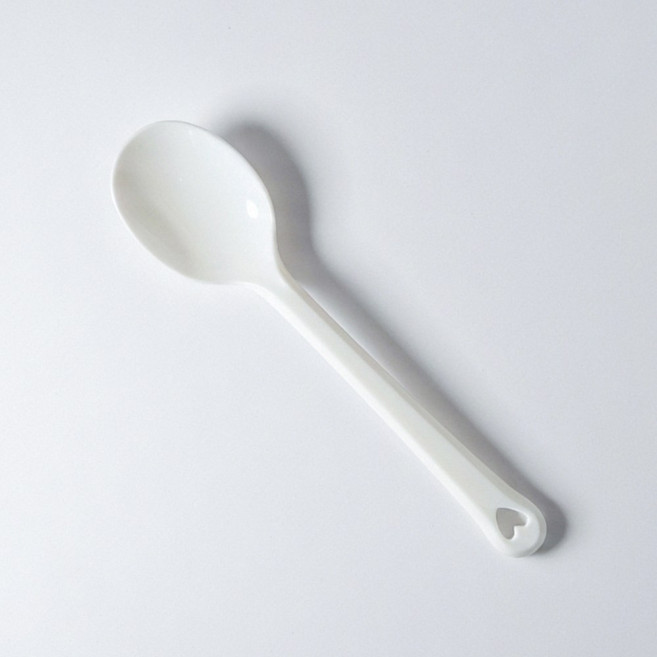 일회용 플라스틱 숟가락 빙수 스푼 14.5cm 화이트 벌크포장, 1박스, 200개