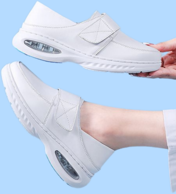 샤르비 간호화 천연소가죽 유니화 벨크로 간호사 근무화 샌들 발편한 에어 쿠션 컴포트화 병원신발