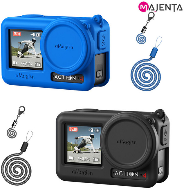 오즈모 액션 4 3 실리콘 케이스 커버 랜야드, 오즈모 액션 실리콘 케이스 랜야드/블랙, 1개