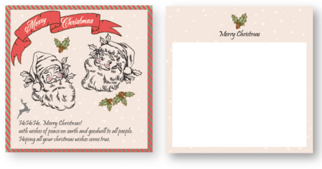 NOSSIPRINT 빈티지산타 해더택 스티커 카드 크리스마스포장, 카드(45매)