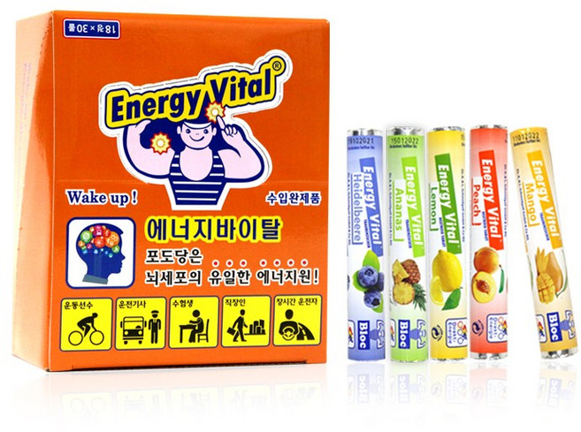 에너지바이탈 포도당캔디 18정/수험생 수능 운동 피로, 42g, 블루베리맛