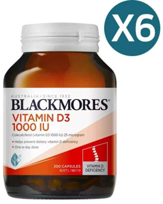 블랙모어스 비타민 D3 1000IU 200정 호주 무료직배송, 6개 - 쿠팡