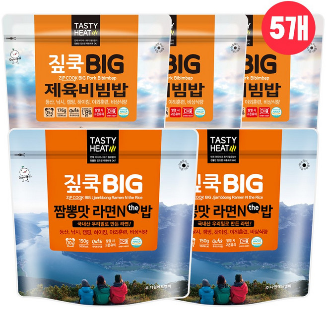 발열도시락 전투식량 (제육비빔밥176g +라면밥 짬뽕맛150g)