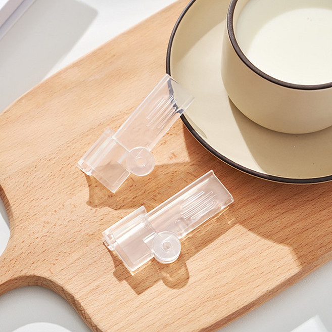 종이팩 밀봉 클립 2개입 우유클립, 투명, 1세트