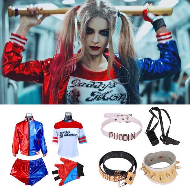 할리퀸 의상 세트 할로윈 축제 행사 무대 코스튬