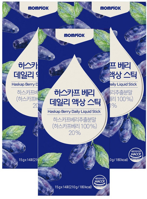 하스카프베리즙 액상 스틱 주스 식약처 HACCP 인증, 210g, 3박스