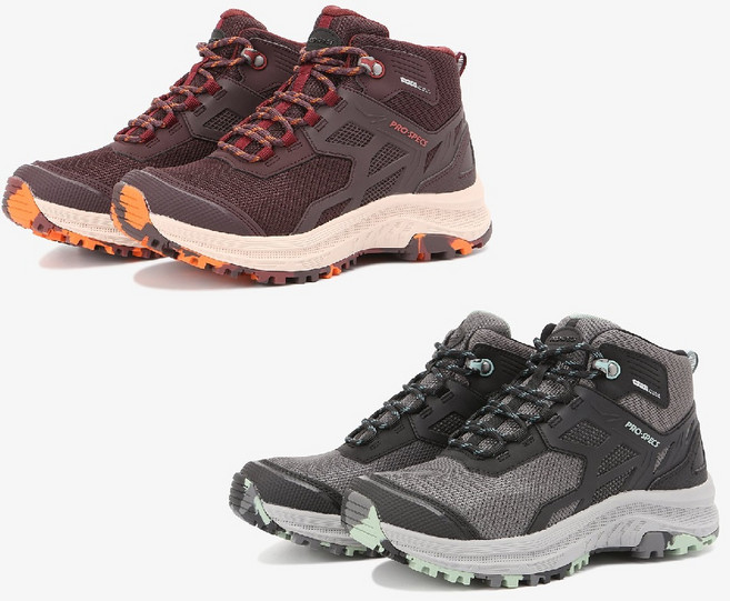 프로스펙스 발목을 잘 잡아주는 미드컷 스타일로 안정성 강화 생활방수 가능 합리적 가격대의 다목적 트레킹 등산화