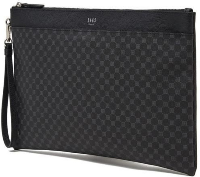 [백화점정품] 닥스 가죽 DD로고 블랙 L사이즈 모임용 레이디스 럭셔리 클러치백