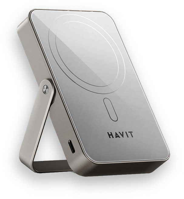 아트란 HAVIT 맥세이프 고속 무선 보조배터리 미드센추리모던디자인 10000mAh PB5222 20W C타입 거치형 스탠드