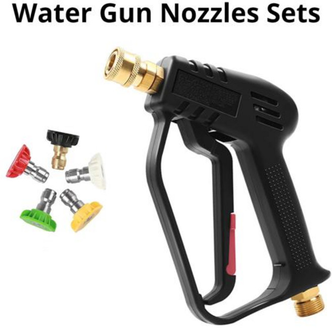 4000PSI 고압 세척기 건 5개의 퀵 노즐 M22-14 퀵 커넥터 카처 라보르 닐피스크 호환 차량 세척용, [05] Water Gun Nozzles