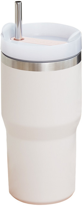 스테인리스 보온 보냉 사무실 차량용 대용량 빨대 텀블러, 591ml, 1개, Strawberry Cream