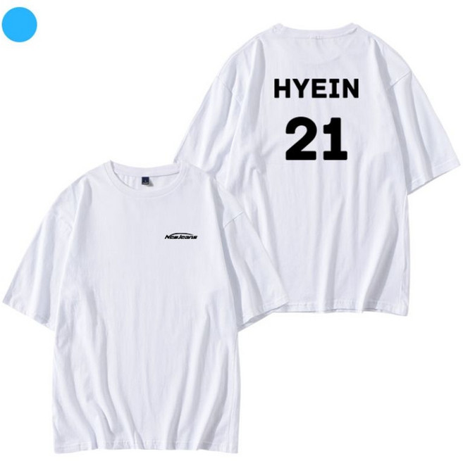 NewJeans 女團 周邊 卡通涂鴉 短袖T恤, 1個, HYEIN-白色XL 建議130-150斤