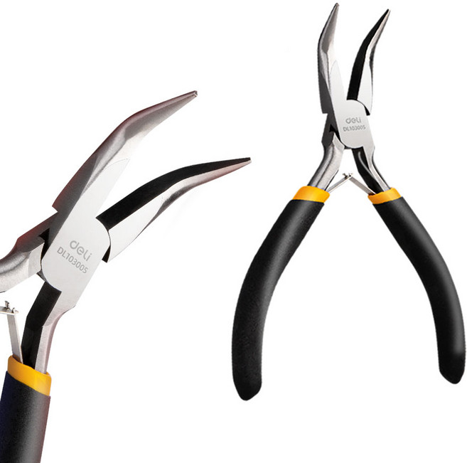 델리 미니 벤트 롱노우즈 곡마루 플라이어 롱로즈 롱노즈 롱로우즈, 미니 벤트 롱노우즈 플라이어 (DL103005), 1개