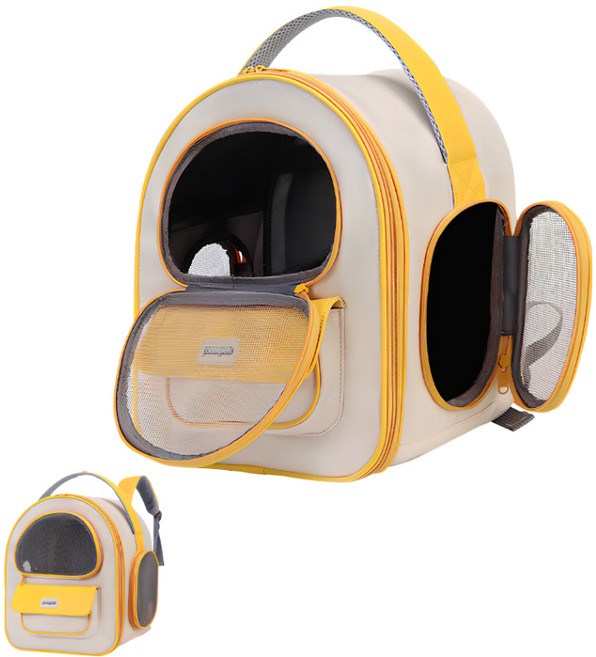 Surkat유창 통기 튼튼한 애완 동물 고양이 강아지 이동 가방 백팩, 노란색, 1개