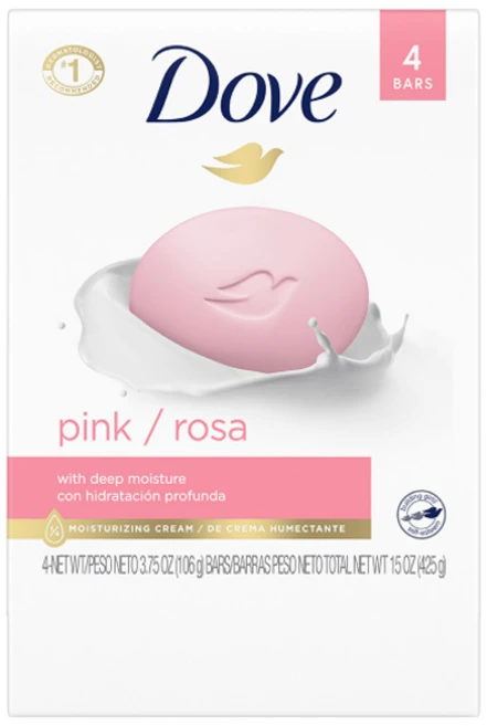 도브 핑크 로사 뷰티 바 4개입, 425g, 1개 - 쿠팡
