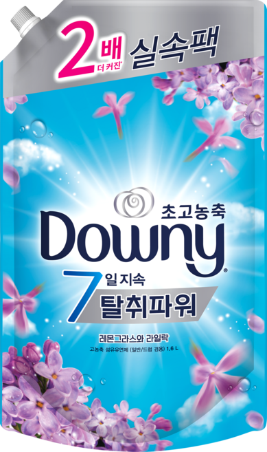 다우니 탈취파워 초고농축 섬유유연제 레몬그라스와 라일락 리필, 1.6L, 5개