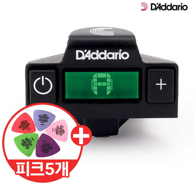 다다리오 NS 마이크로 사운드홀 클립 기타 튜너 PW-CT-15 튜닝기 기타 우쿨렐레 가능 (피크 5개 증정), 1개