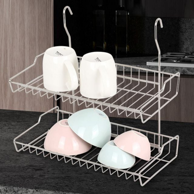 거치대 정리대 싱크대 주방컵선반 신형 2단랙 키친 개수대 SG-3DP10-4046