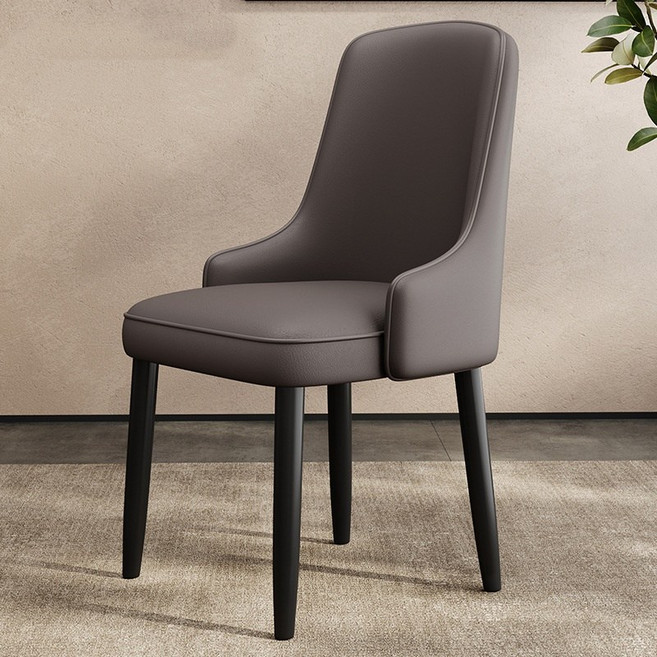 ANYOU 북유럽 식탁 의자 2p 응접실 상담 의자 소프트 편한 카페 식당 인테리어 등받이 가죽 체어, 2개, 다크그레이