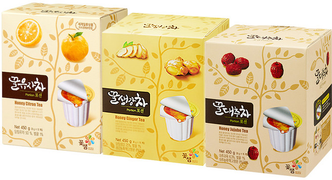 꽃샘 액상차 포션 (유자차+대추차+생강차), 3개, 15개입