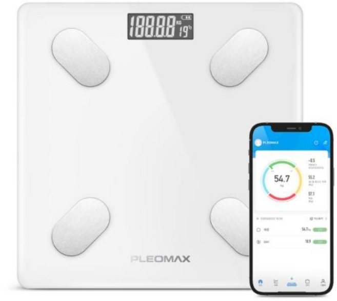 스마트 인바디 체중계 가정용 업소용 몸무게 체지방 내장지방등 12가지 측정 (블루투스), 1개, 1