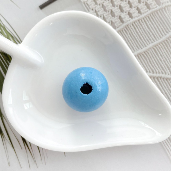 헤세드 컬러 나무구슬 우드구슬 우드볼 마크라메 공예재료 (10개), 블루