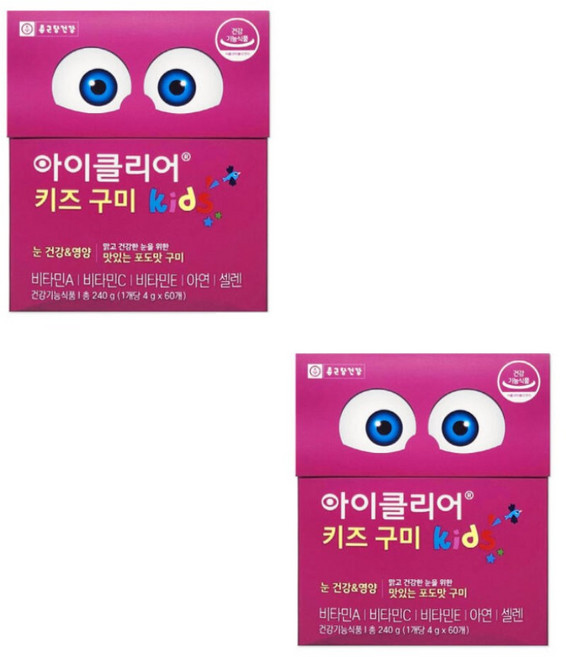 아이클리어 루테인 구미 60p, 60정, 2개