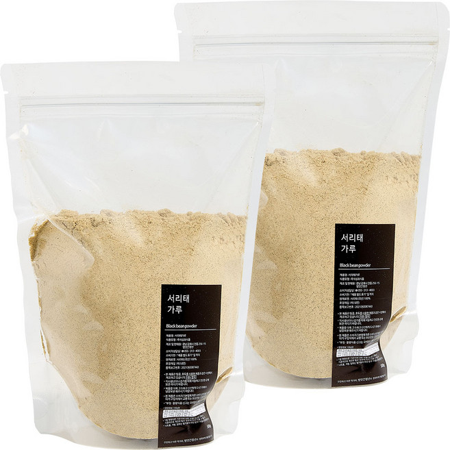 방앗간청년 쪄서 볶은 국산 서리태 검은콩 가루 분말, 500g, 2개
