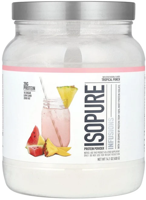 이소퓨어 단백질 파우더 인퓨전 트로피컬 펀치 14.1 oz(400 g), 1개, 400g - 쿠팡