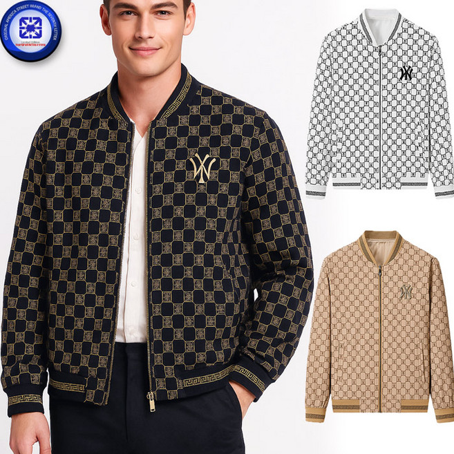 더세븐스레터 남성 봄가을 WY 3D자수 로고 리피트 럭셔리 블루종 항공 점퍼 발수 방풍 보온 바람막이 빅사이즈 3칼라 /1