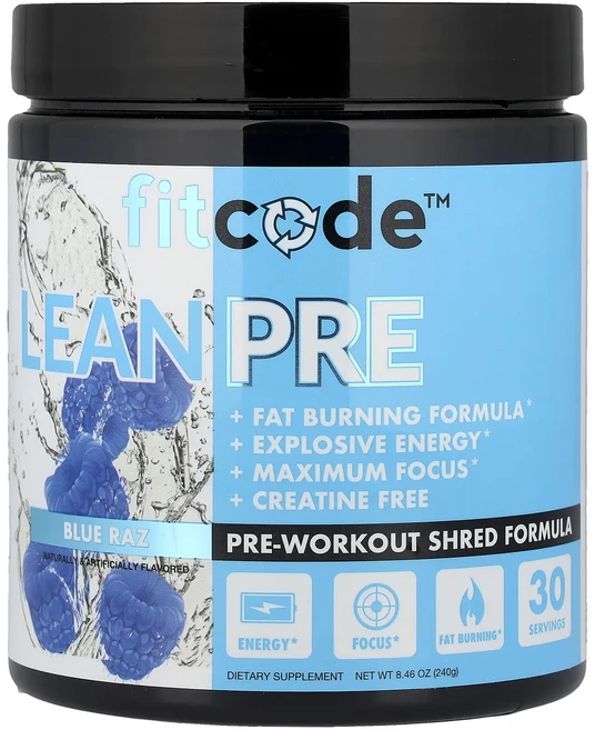절실히 몸관리가필요한시기 fitcode LeanPre 운동 전 슈레드 포뮬라 블루 라즈베리 240g (8.46 oz) 프리미엄할인상품입니다, fitcodeLeanPre운동전슈레드포뮬라블루라즈베리2, 1개 - 쿠팡