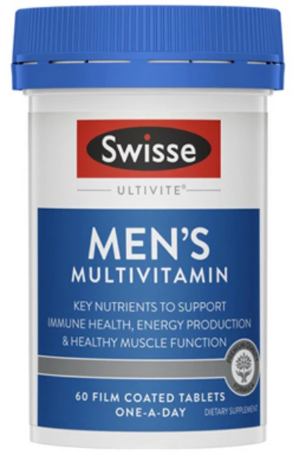 Swisse 남성 건강 종합 영양 멀티 비타민 Men's 45 Vitamins Minerals Multivitamin 60 Tablets, 60정, 1통 - 쿠팡