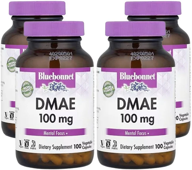 블루보넷 뉴트리션 DMAE 100mg 베지 캡슐 100정, 4개 - 쿠팡