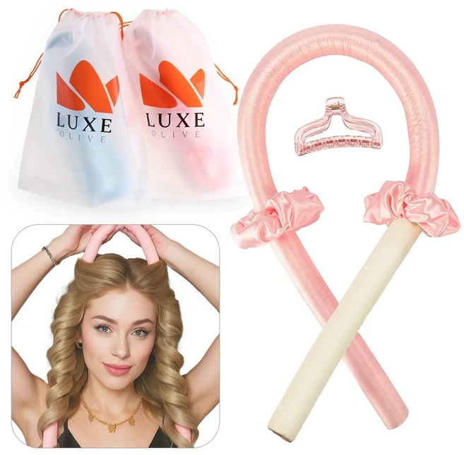 럭스올리브 고밀도소재 셀프헤어롤 구르프 틱톡헤어롤 고데롤 웨이브세팅롤 여신펌 전용 파우치, 핑크, 1개 - 쿠팡