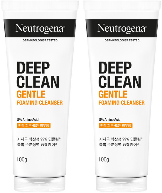 뉴트로지나 딥클린 약산성 젠틀 포밍 클렌저, 100g, 2개