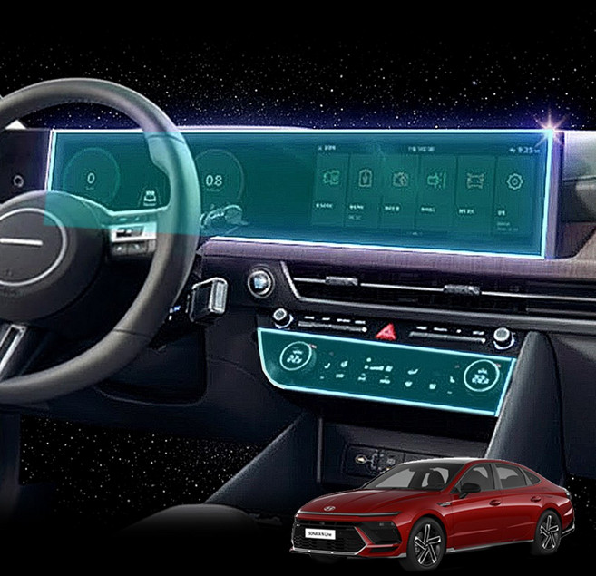 벤비아믹스 쏘나타 디엣지 DN8 보호필름 디스플레이 공조기 세트 모니터 강화필름 9H 00830, 1GB, SONATA