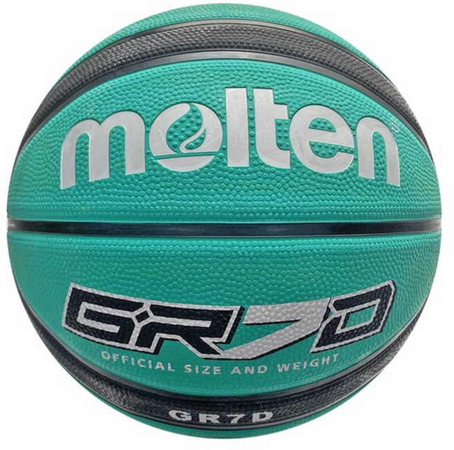 Molten 籃球 7號 男子 室外 橡膠 深溝 湖水綠 [BGR7D-GK], 1個