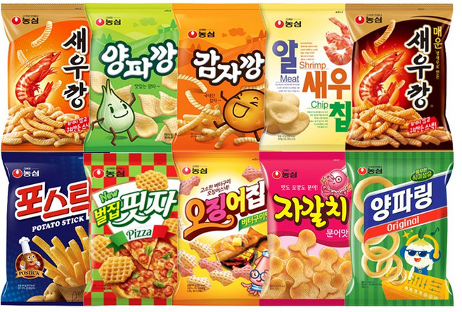 농심 봉지 과자 10종 세트, 1개