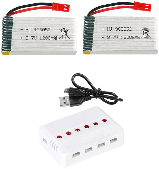 SYMA X56W TK111 인민매빅 드론배터리 드론부품 모음, 04. (인민) 1200mah2개+6in1충전, 1개