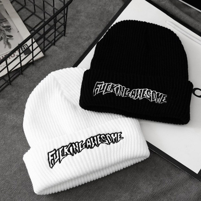 예삐스토어 1+1 레터링 니트 비니 남녀공용 골무 모자 니트캡 데일리 방한모자
