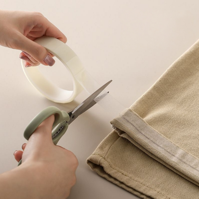 일상채움 다림질 NO!! 간편 부착형 기장 수선 테이프 1cm+2cm, 2개, 투명