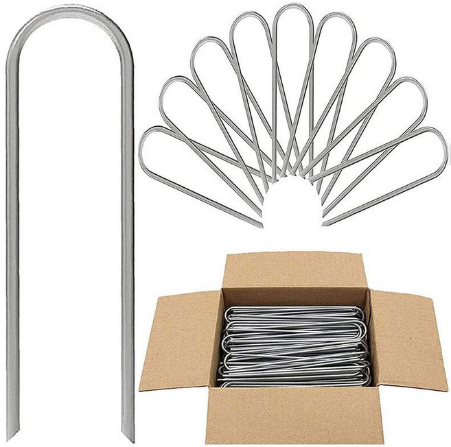 철근핀 야자매트핀 앙카 네트 두께2 5mm 고정핀 30개 u자 장박용 덮개, 다육용 지름 2 5mm 세로 10cm 100개