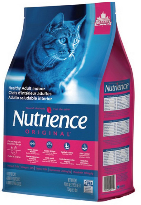 Nutrience 紐頓 ORIGINAL 室內成貓糧 雞肉糙米配方 呵護愛貓腸胃 維持理想體重, Chicken Meal with chicken recipe, 2.5kg, 1個