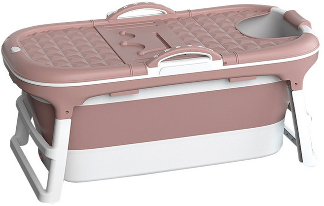 에이치앤아이 접이식욕조 고급형 (크라운), 1개, 핑크