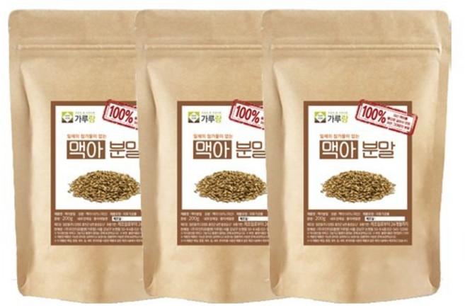 가루랑v 자연가루 국산 맥아분말(생)200g 묶음_328jG, 200g, 3개