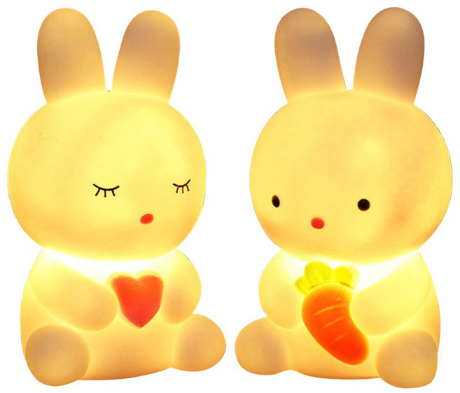 키즈허니 LED 토끼 미니 무드등 어린이집 생일선물 답례품, 10개, 혼합색상